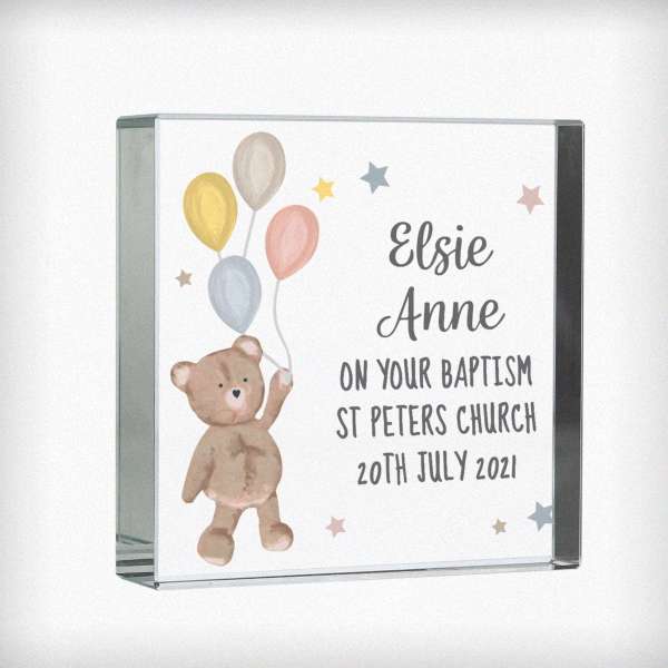 Modal Additional Images for Personalised Teddy & Balloons Large Crystal Token