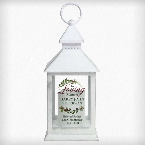 Modal Additional Images for Personalised In Loving Memory White Lantern