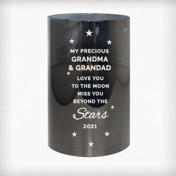 Modal Additional Images for Personalised Miss You Beyond The Stars Smoked Glass LED Candle