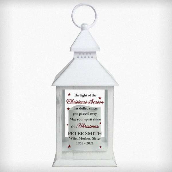 Modal Additional Images for Personalised Christmas Season Memorial White Lantern