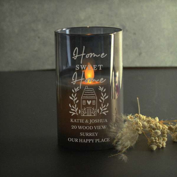 Modal Additional Images for Personalised HOME Smoked Glass LED Candle