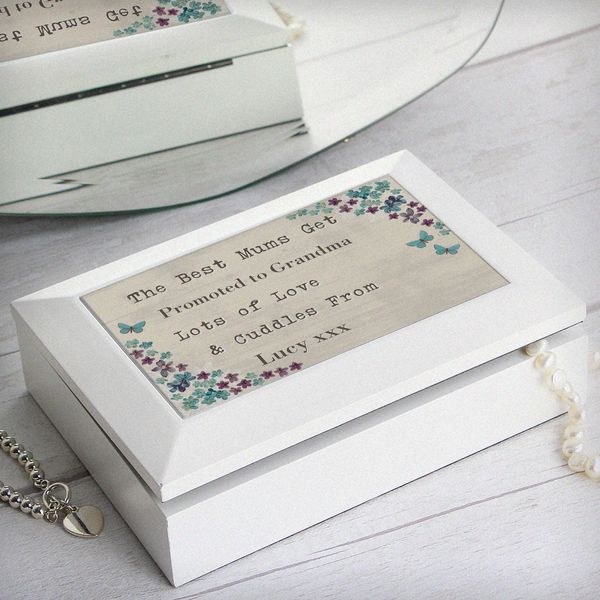 Modal Additional Images for Personalised Forget me not Jewellery Box