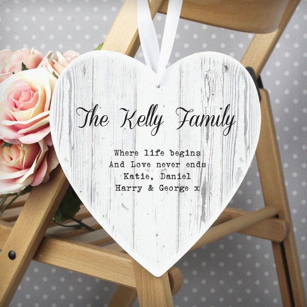 (image for) Personalised Rustic Large Wooden Heart Decoration