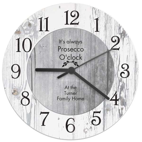 Modal Additional Images for Personalised Any Message Shabby Chic Large Wooden Clock