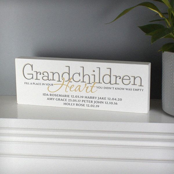 Modal Additional Images for Personalised Grandchildren Wooden Block Sign