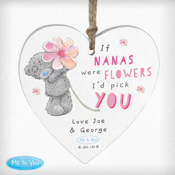 Modal Additional Images for Personalised Me To You If... Were Flowers Wooden Heart Decoration