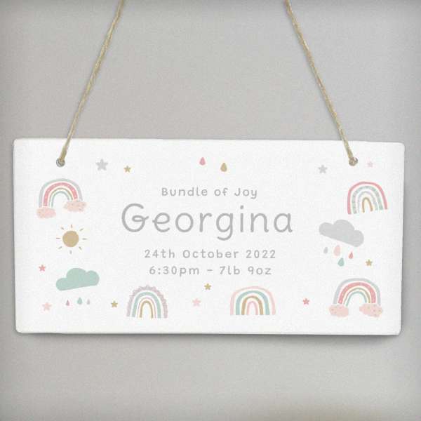 Modal Additional Images for Personalised Rainbow Wooden Sign