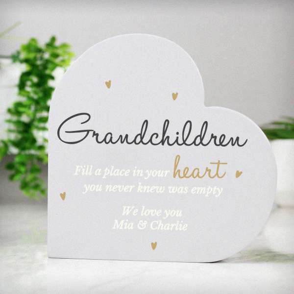 Modal Additional Images for Personalised Grandchildren Free Standing Heart Ornament