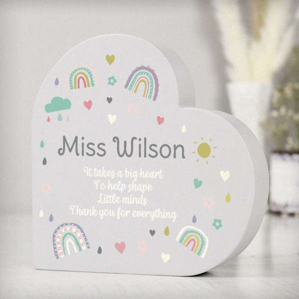 Modal Additional Images for Personalised Rainbow Free Standing Heart ornament