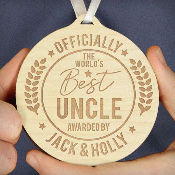 Modal Additional Images for Personalised Officially The Best Round Wooden Medal