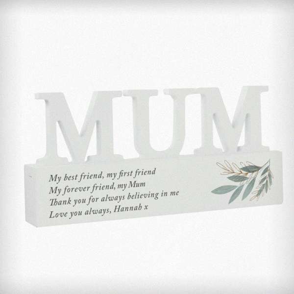 Modal Additional Images for Personalised Botanical Wooden Mum Ornament