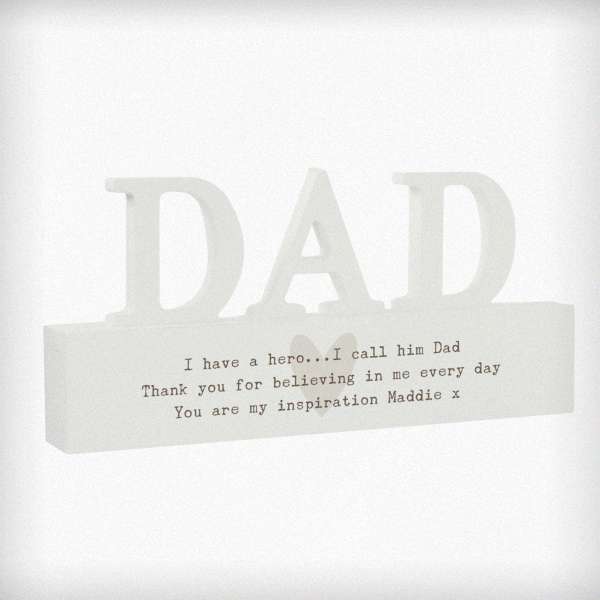 Modal Additional Images for Personalised Free Text Heart Wooden Dad Ornament