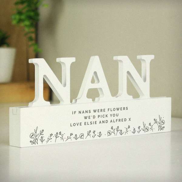 (image for) Personalised Floral Wooden Nan Ornament