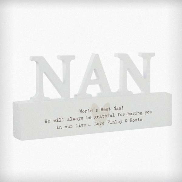 Modal Additional Images for Personalised Free Text Heart Wooden Nan Ornament