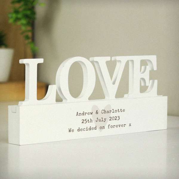 (image for) Personalised Free Text Heart Wooden Love Ornament