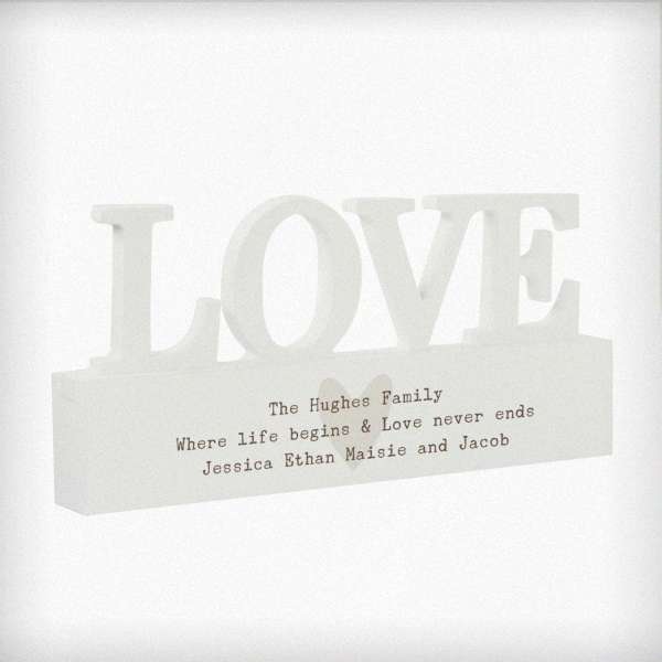 Modal Additional Images for Personalised Free Text Heart Wooden Love Ornament