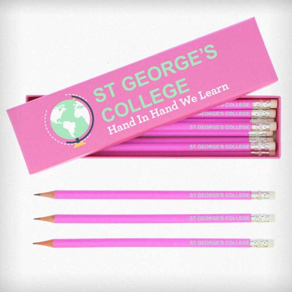 Modal Additional Images for Bespoke Design Pink Pencils & Box