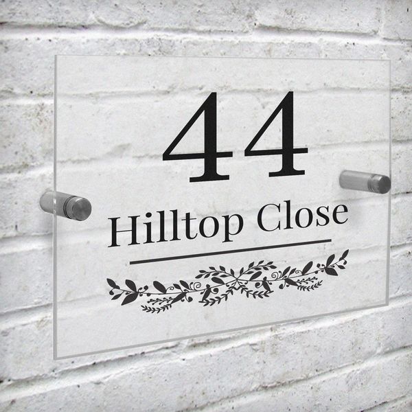 (image for) Personalised Botanical Acrylic House Sign