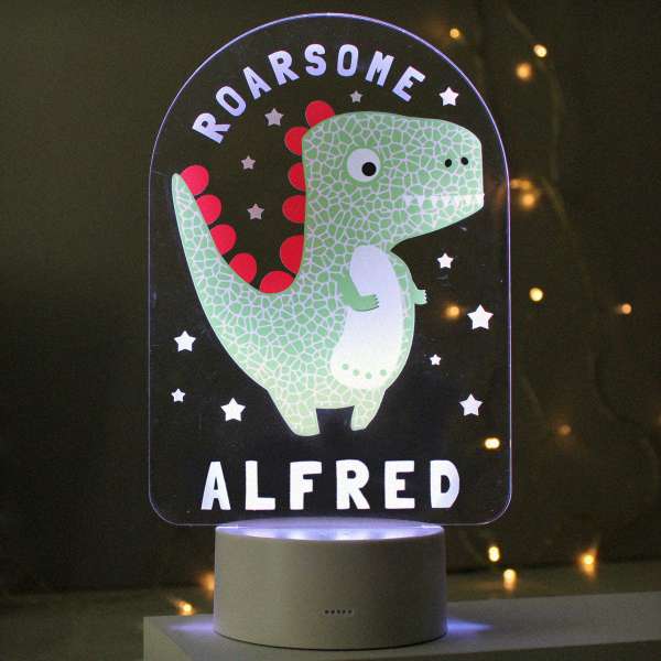 Modal Additional Images for Personalised Roarsome Dinosaur LED Colour Changing Night Light