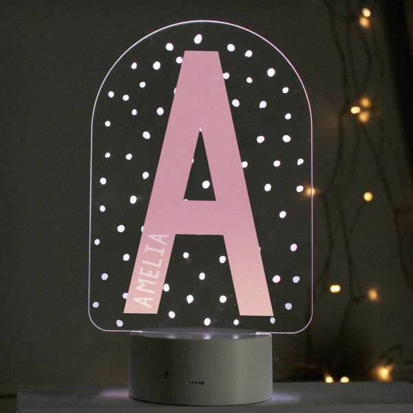 Modal Additional Images for Personalised Initial LED Colour Changing Night Light