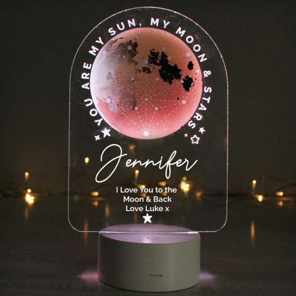 Modal Additional Images for Personalised Sun Moon & Stars LED Colour Changing Night Light