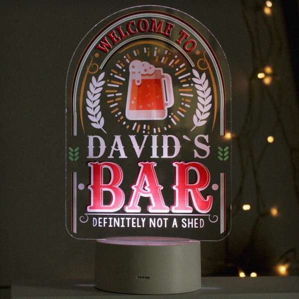 Modal Additional Images for Personalised Welcome To... Bar LED Colour Changing Night Light