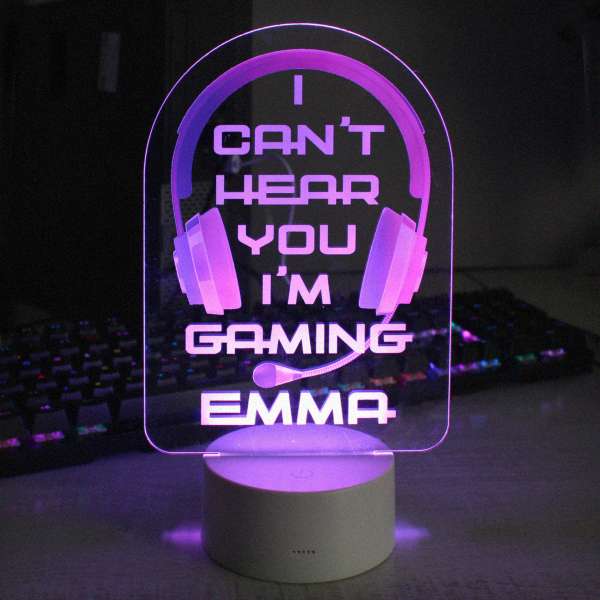 Modal Additional Images for Personalised Pink Gaming LED Colour Changing Night Light