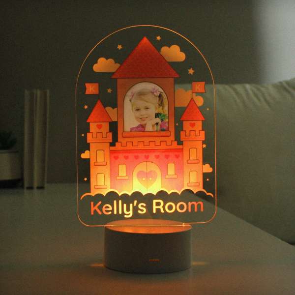 Modal Additional Images for Personalised Pink Castle Photo Upload LED Colour Changing Night Light