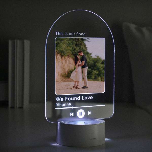 (image for) Personalised Our Song Photo Upload LED Colour Changing Light