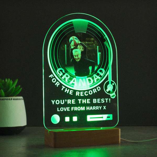 Modal Additional Images for Personalised Record Photo Upload Wooden Based LED Light