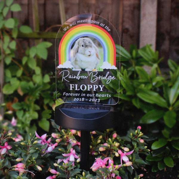 (image for) Personalised Rainbow Bridge Pet Memorial Outdoor Solar Light