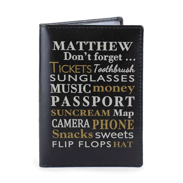 Modal Additional Images for Personalised Dont Forget... Black Passport Holder