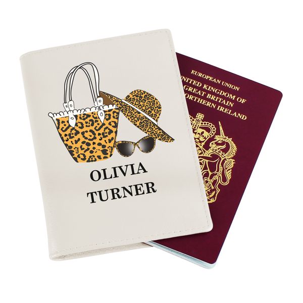 Modal Additional Images for Personalised Leopard Print Cream Passport Holder