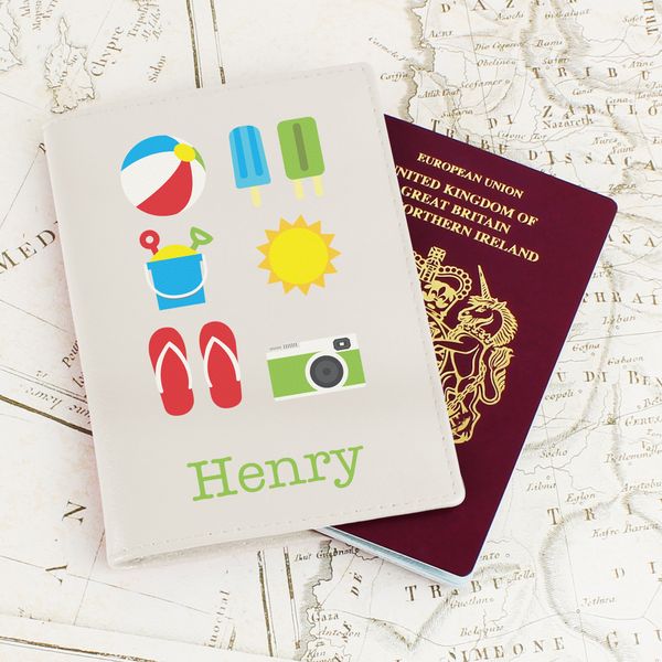 (image for) Personalised Bright Travel Cream Passport Holder