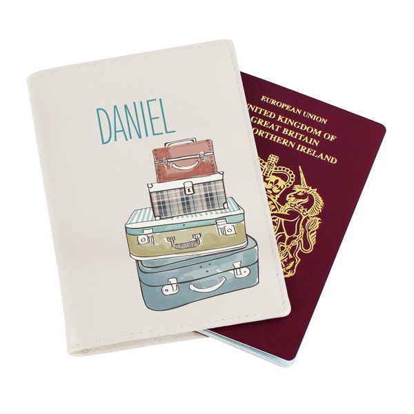 Modal Additional Images for Personalised Suitcases Cream Passport Holder