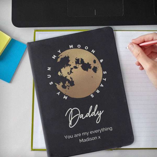 (image for) Personalised Moon & Stars Black Hardback Notebook