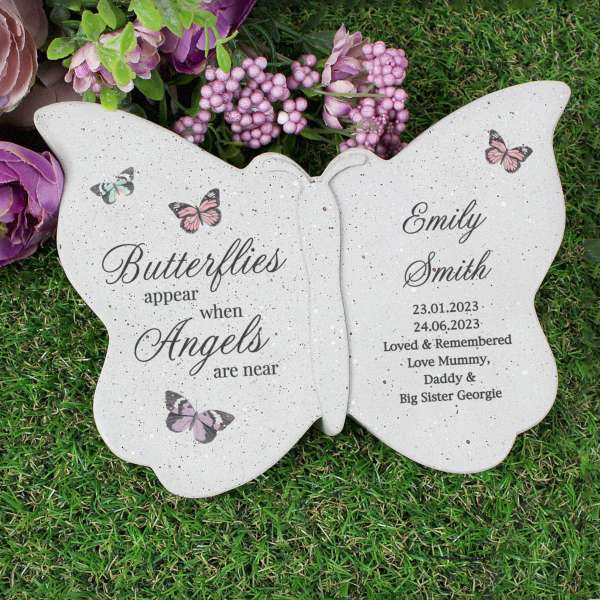 (image for) Personalised Butterflies Appear Memorial Printed Resin Butterfly - Click Image to Close